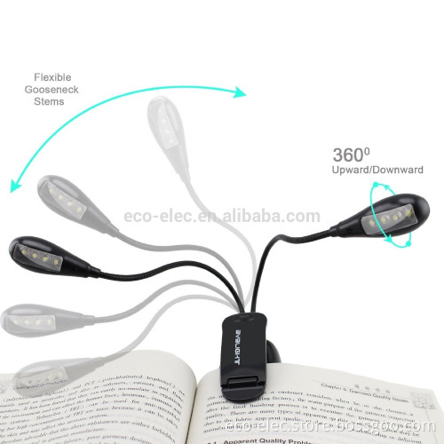 Super Bright Dual Flexible Double Flex Goosenecks 8 LED Book Reading Clip-on Arm Table Lamp Study Desk Light LED table light